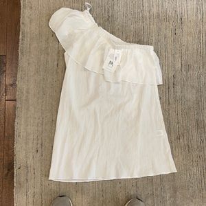 Milly White One Shoulder Cover Up Size Small NWT